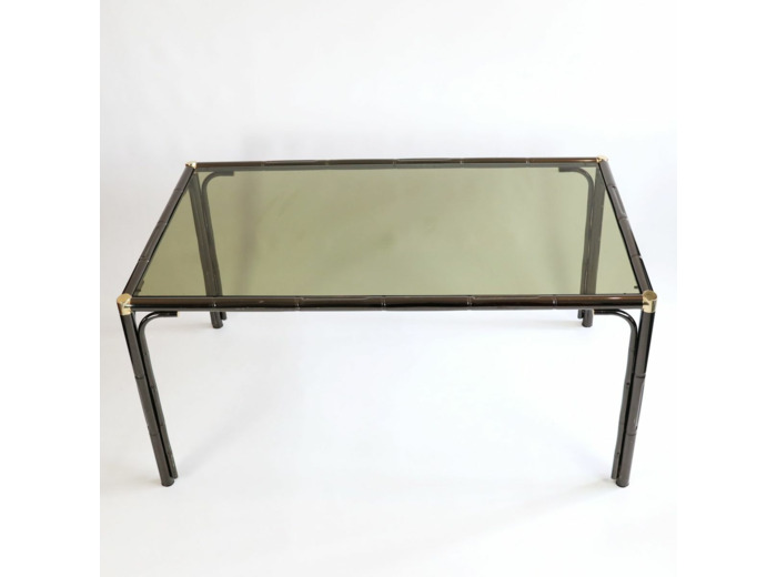 Table à manger métal et verre