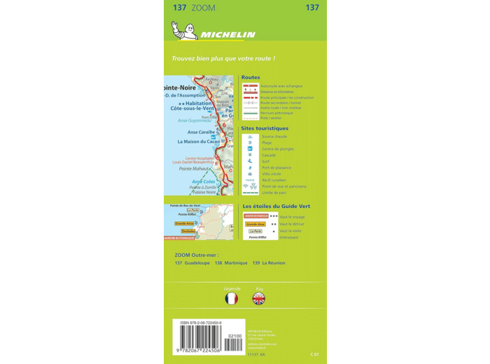 CARTE ZOOM GUADELOUPE - ST-MARTIN - ST-BARTHELEMY