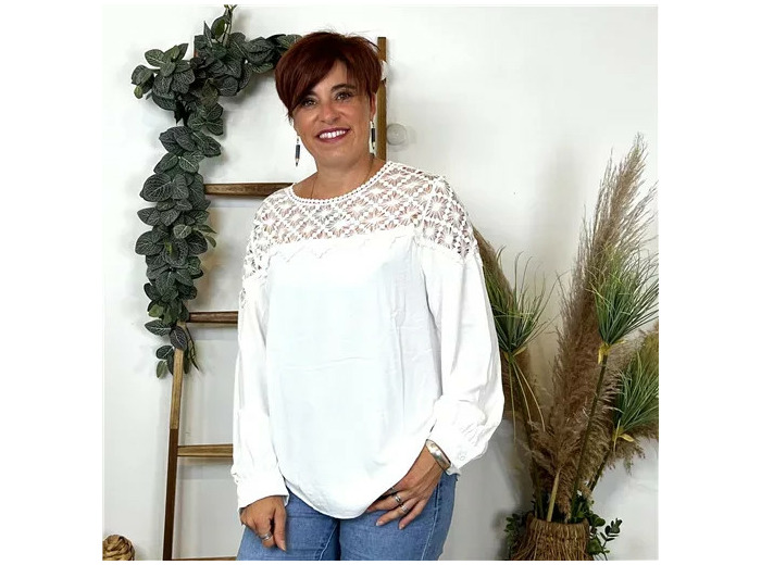 K873- Blouse Version Féminin (T36-T40) (blanc)