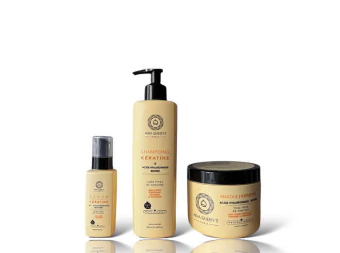 Rituel Kératine Acide Hyaluronique et Biotine - Shampoing 500ml + Masque 500ml + Sérum 100ml