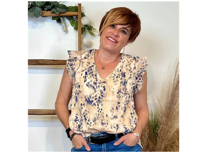 K228- Top By One moucheté (T34/36-T38/40) (beige)
