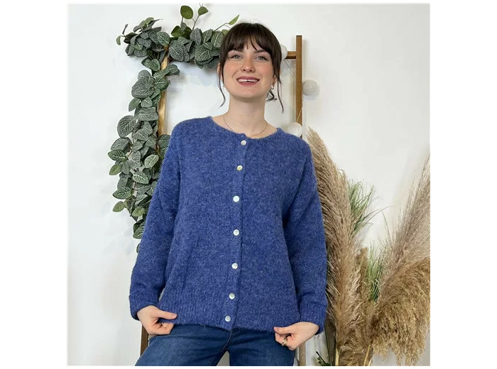 K583- Gilet Classique "Maëlle" (Tu) (bleu jeans)