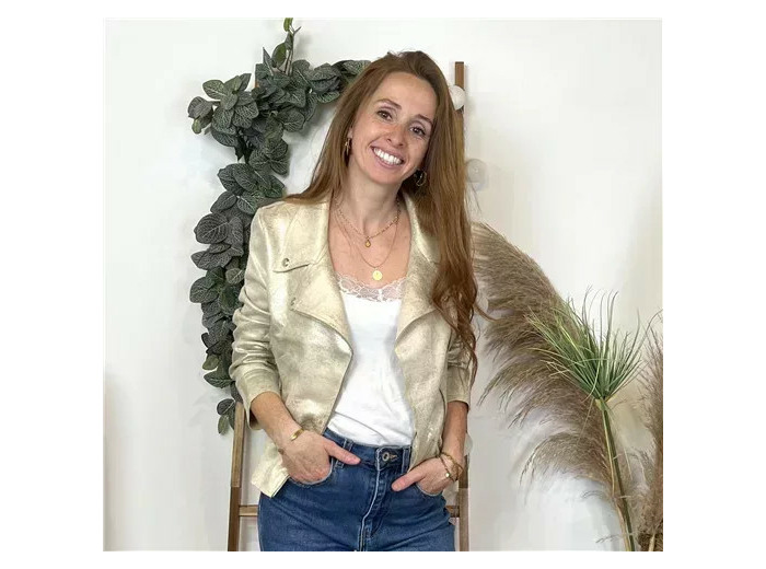 K002- "New" Perfecto suédine (T36-T44) (doré)