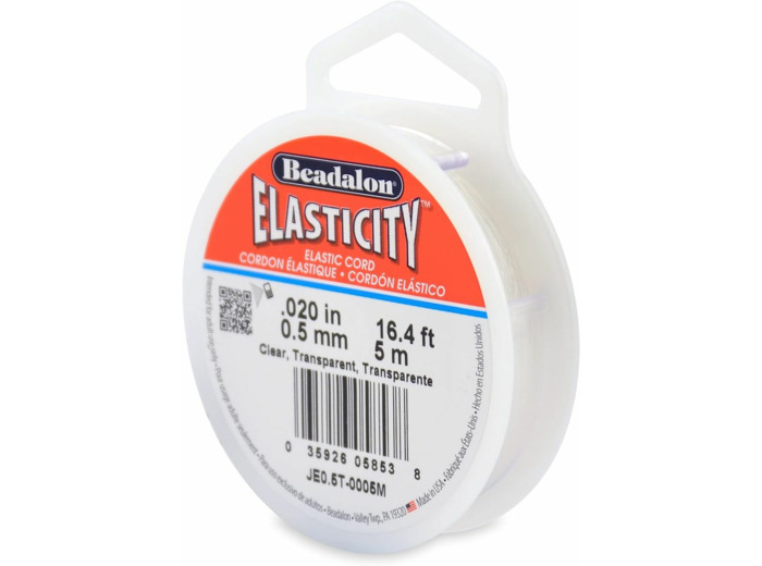 Fil elastique Beadalon 0,5 mm de diametre transparent 5 m