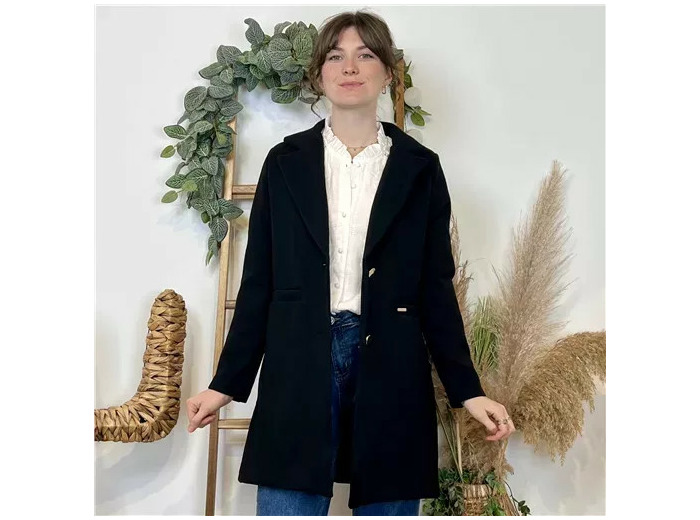 K016- Veste 3/4 doublée (T36-T42) (noir)