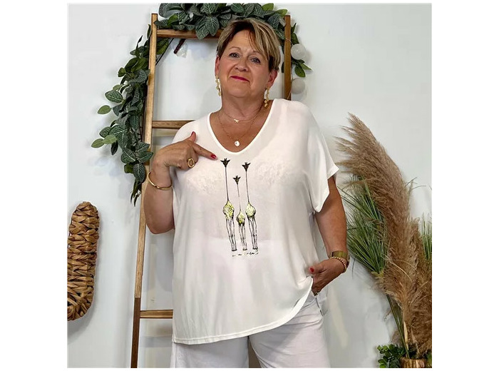 Z145- T-Shirt Girafes (Gt) 🇮🇹 (blanc)