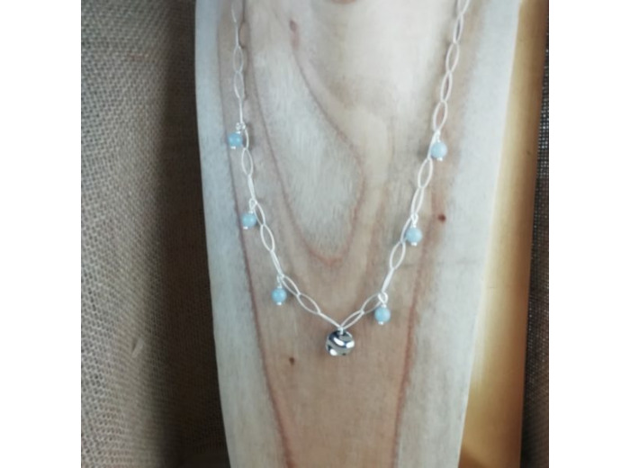 Collier Argent Angélite