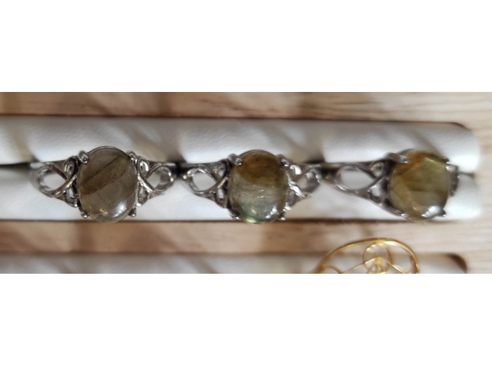 Bague labradorite en acier inoxydable et ajustable