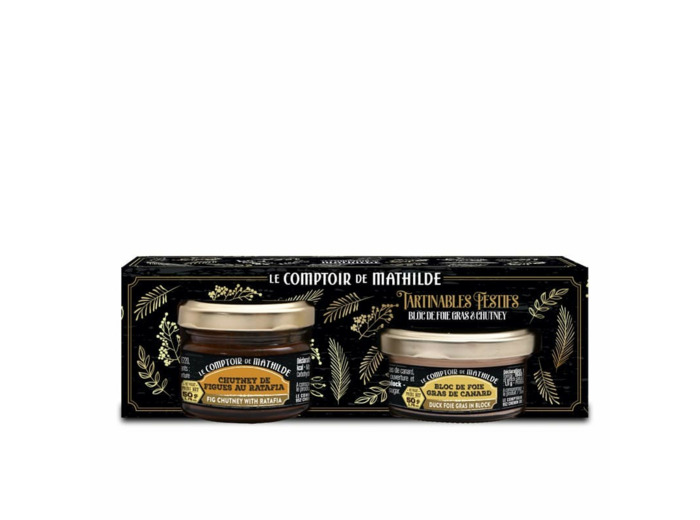 Coffret Duo Bloc De Foie Gras De Canard Et Chutney De Figue Au Ratafia 2x50g