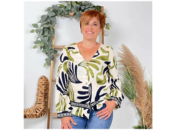 K108- Blouse "In April" (kaki)