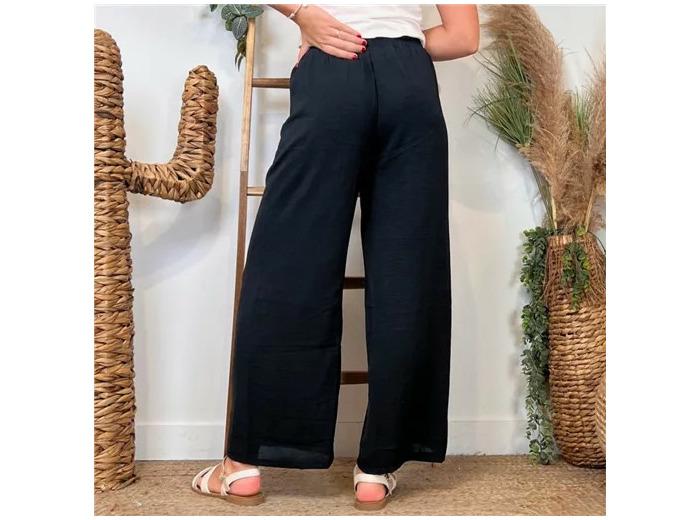 L761- Pantalon flou large 1er PRIX (Tu) (noir)