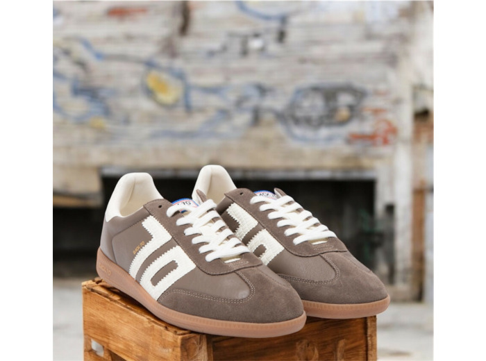 Cloud sand cuir éponge taupe suède taupe - Back70