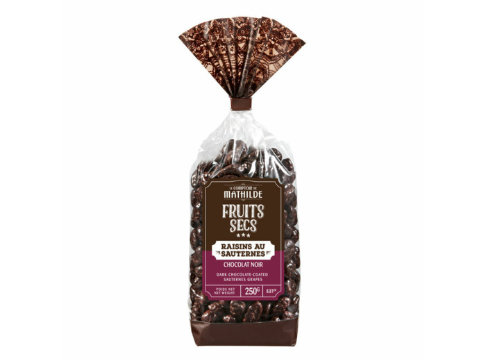 Raisin au Sauternes enrobé Chocolat Noir