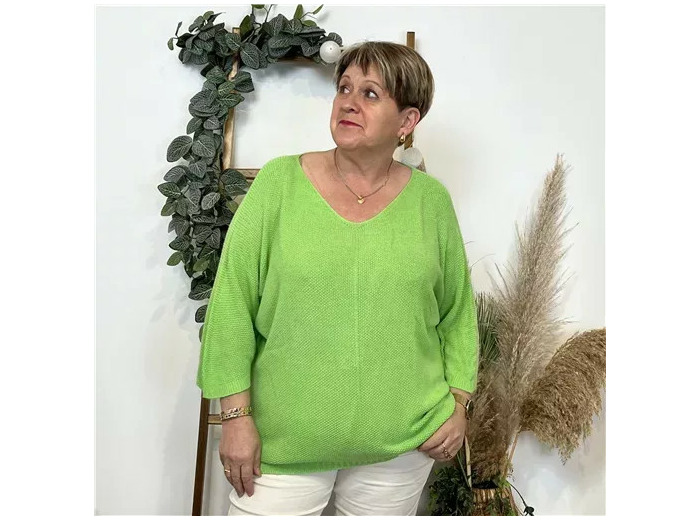 Z163- Pull Nid d'Abeille (Gt)  🇮🇹 (vert anis)