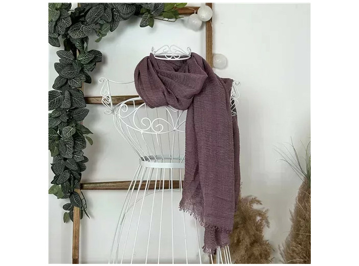 Y510– Foulard uni froissé (lilas)