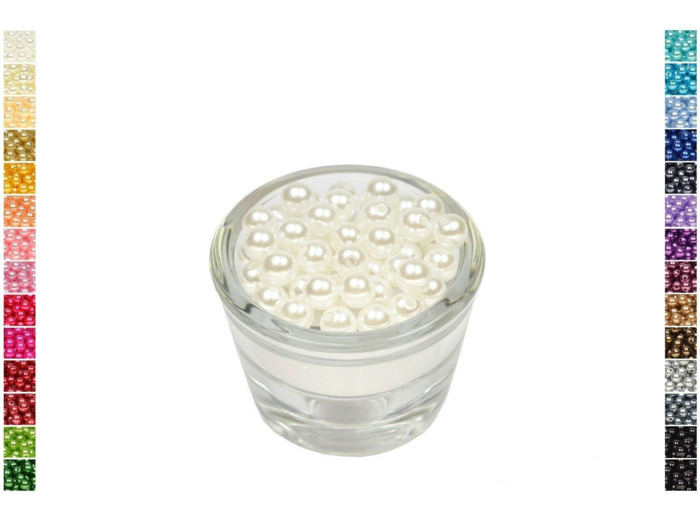 Sachet de 50 perles en plastique 8 mm de diametre Blanche