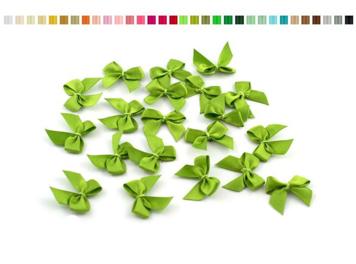 sachet de 20 nœuds en satin de belle qualite vert menthe 548