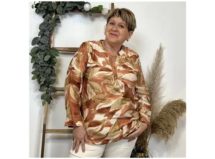 Z766- Blouse Christy « Oursin » (T44-T52) (camel)