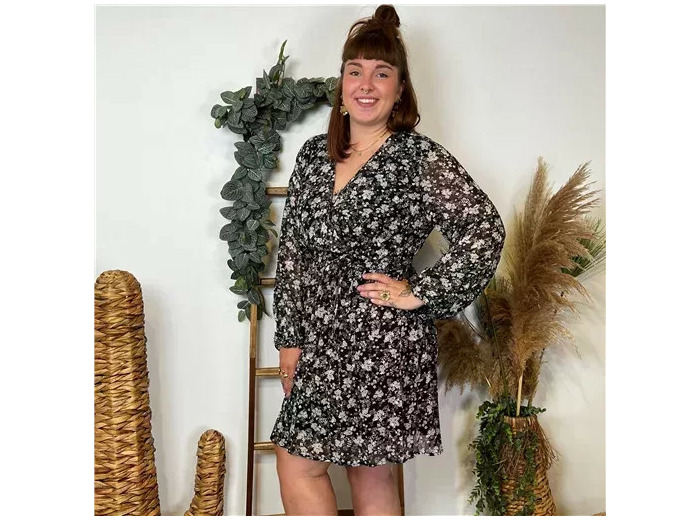 K821- Robe fluide Maëlle (T40-T48) (noir)