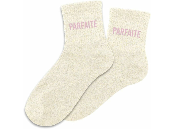 STC - Paire DE Chaussettes Paillettes Parfaite Femme, Beige à paillettes, 36-42