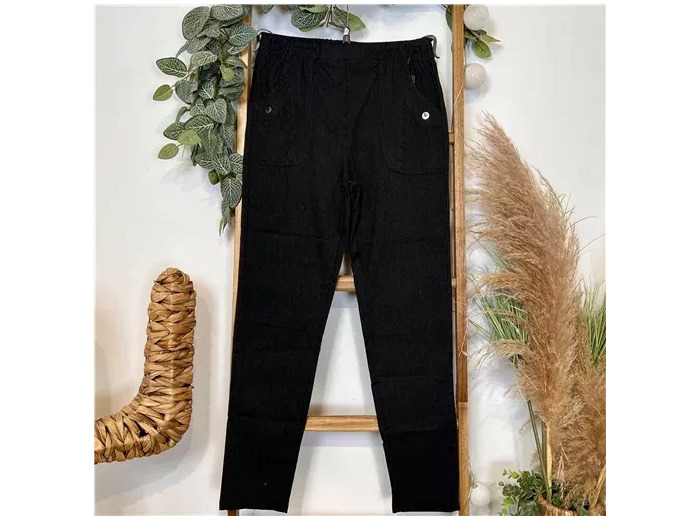T546- Pantalon Confort Chaud (T38-T52) (noir)