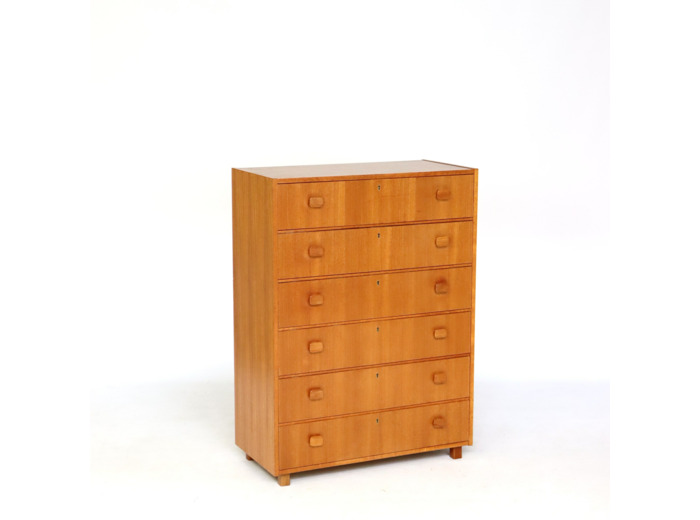 Commode six tiroirs en teck années 70