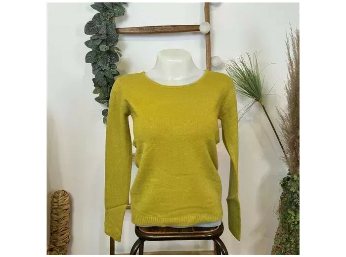 Y251- Pull Laine Cachemire "Tricotonic" (les T36&40) (vert anis)