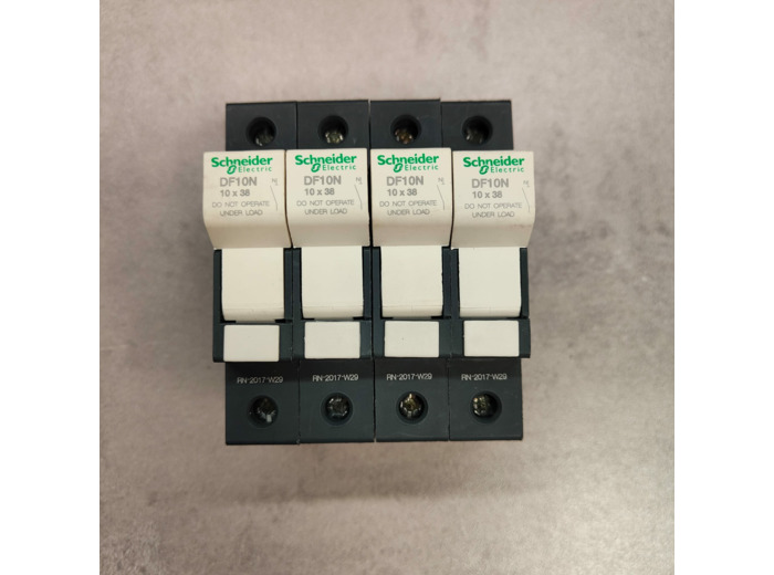 Lot de 4 porte-fusibles neutres Schneider Electric TeSys DF10N – 32 A – 10×38 mm