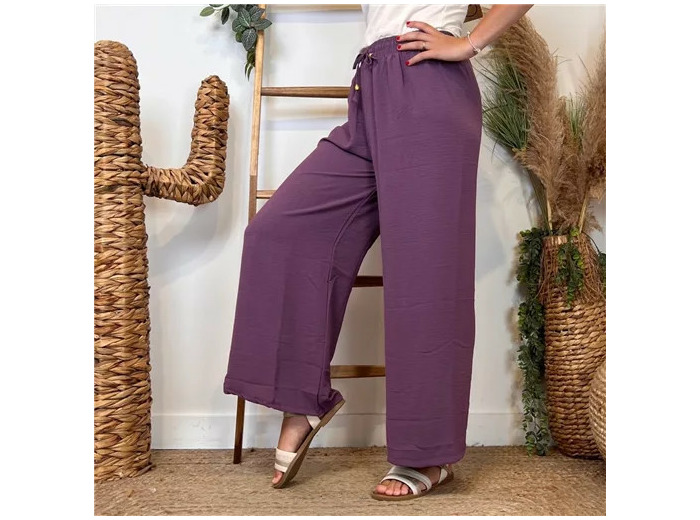 L761- Pantalon flou large 1er PRIX (Tu) (mauve)