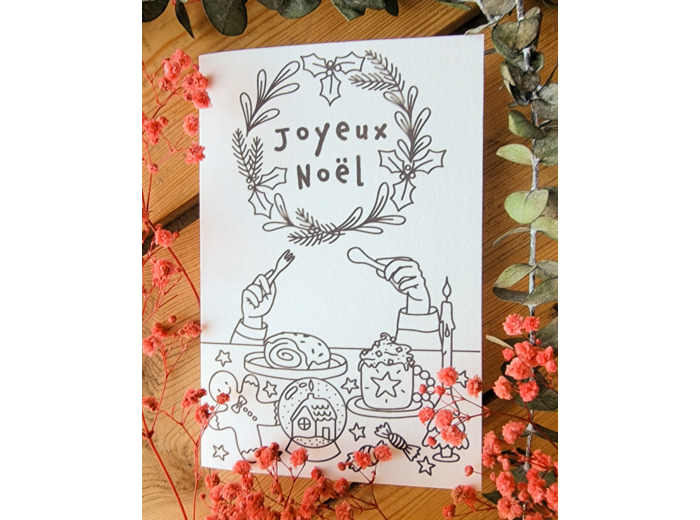 Carte à broder Noël - Goûter de Noël