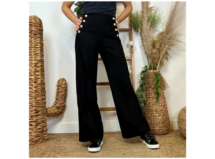 P465- Pantalon à pont Ycoo (T36-T42) (noir)