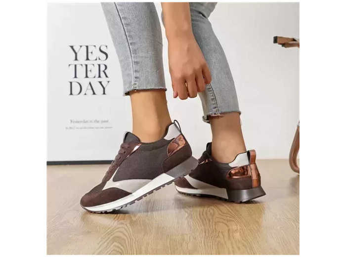 R444- Sneakers Moow bi-matière ( T36-T41) (marron)