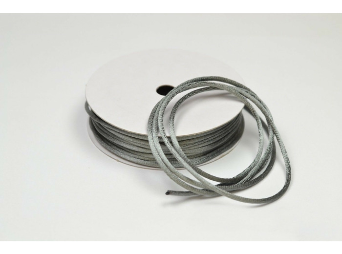 Cordon queue de rat 2 mm d'épaisseur bobine de 10 metres colori gris reflet kaki