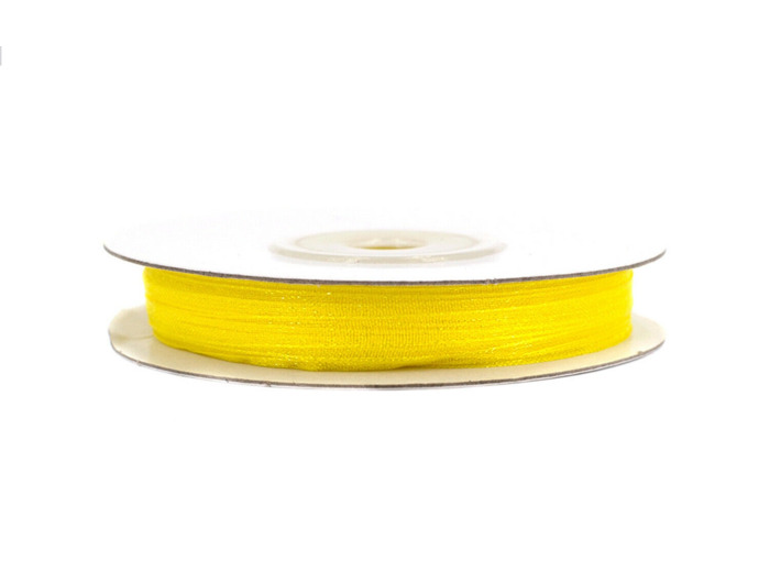 Ruban organza 3mm de large bobine de 50 metres de long jaune