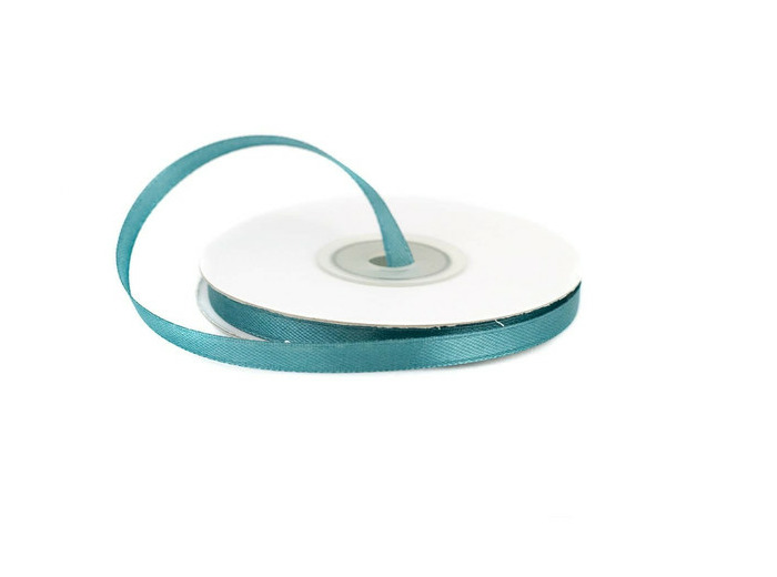 Ruban satin bleu petrole 347 Largeur 6 mm