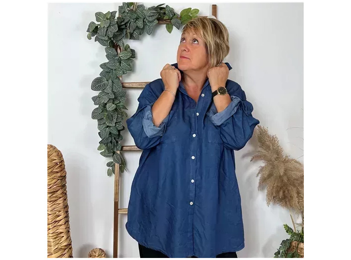 K539- Chemise en jean (Gt) (denim foncé)