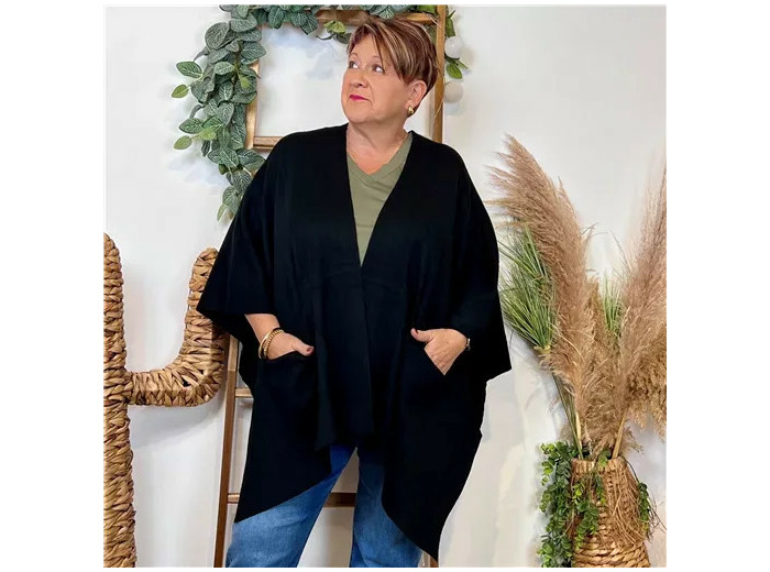 Z105 Gilet Oversize uni (Gt) (noir)