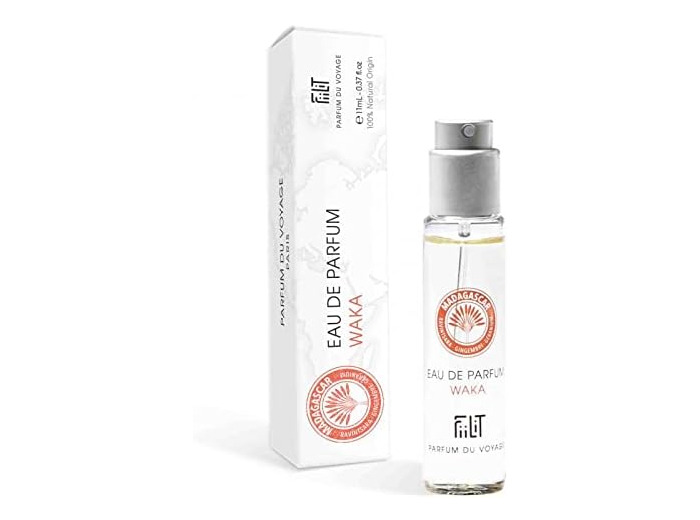 Eau de Parfum Naturelle WAKA MADAGASCAR 11 mL - FiiLiT Parfum du Voyage - Mixte - Spray Rechargeable - Ravintsara Gingembre Floral Chypré
