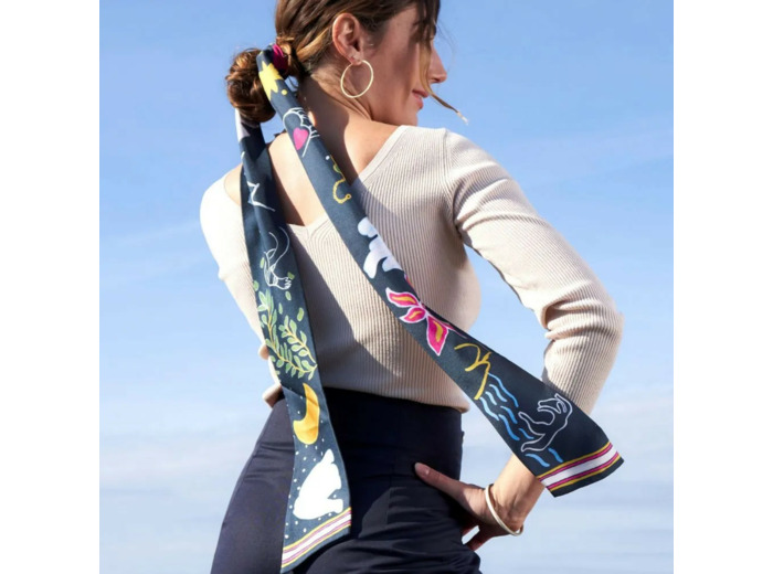 Grand bandeau en soie Vive