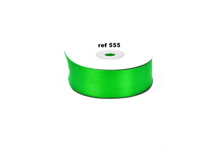 Ruban satin vert pomme fonce 555 largeur 25 mm