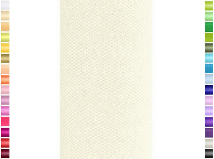 Tulle fin et souple 15 cm de large ivoire ref 810