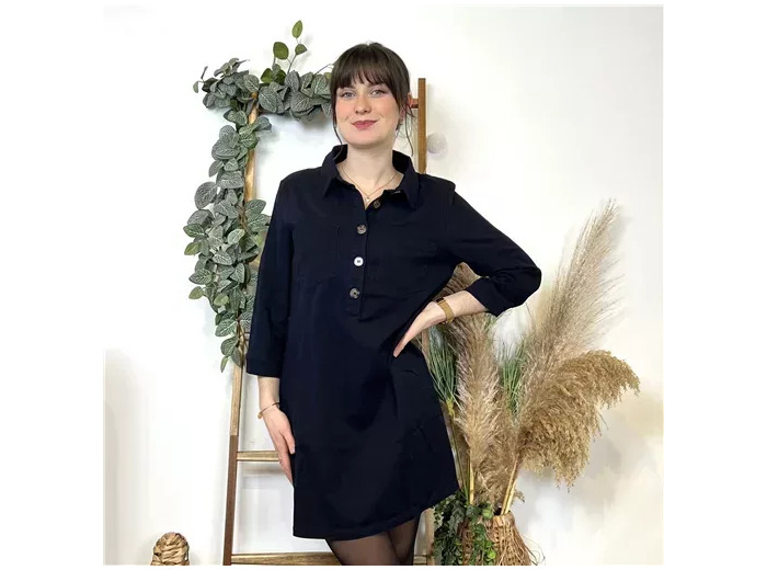 K571- Robe Ycoo velour (T34-T40) (marine)