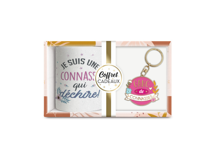 STC coffret mug et porte clés "Connasse"