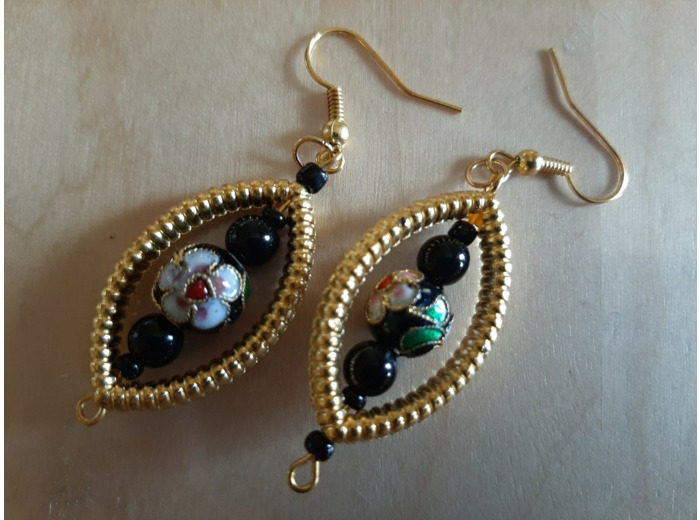 Boucle D'Oreille - Peace - Noir