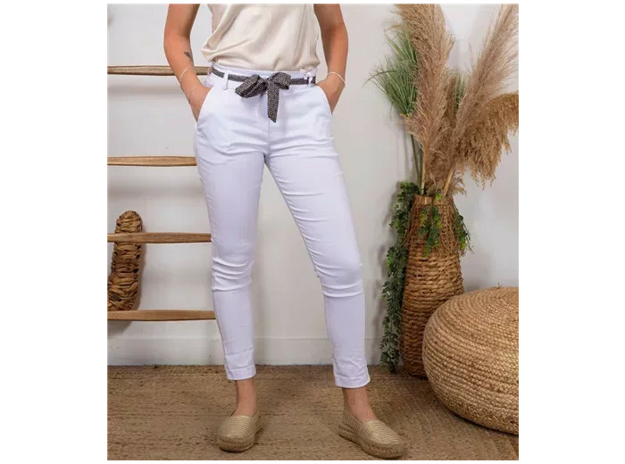 L793- Pantalon Stretch (T36-T50) 🇮🇹 (ecru)