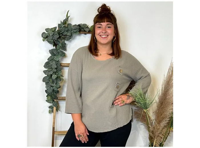 L059- Tunique en coton (Gt) (taupe)