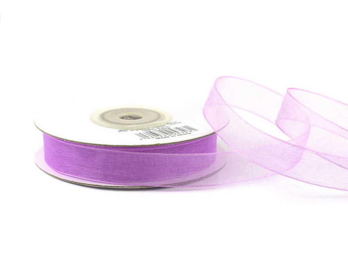 Ruban organza 12 mm de large bobine de 25 metres de long parme
