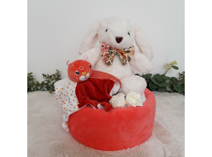 Gâteau de couches - Lapin blanc et écureuil