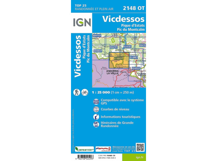 2148OT VICDESSOS, PICS ESTATS ET PIC DU MONTCALM / RECTO