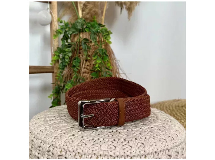 V697- Ceinture élastiquée (marron)